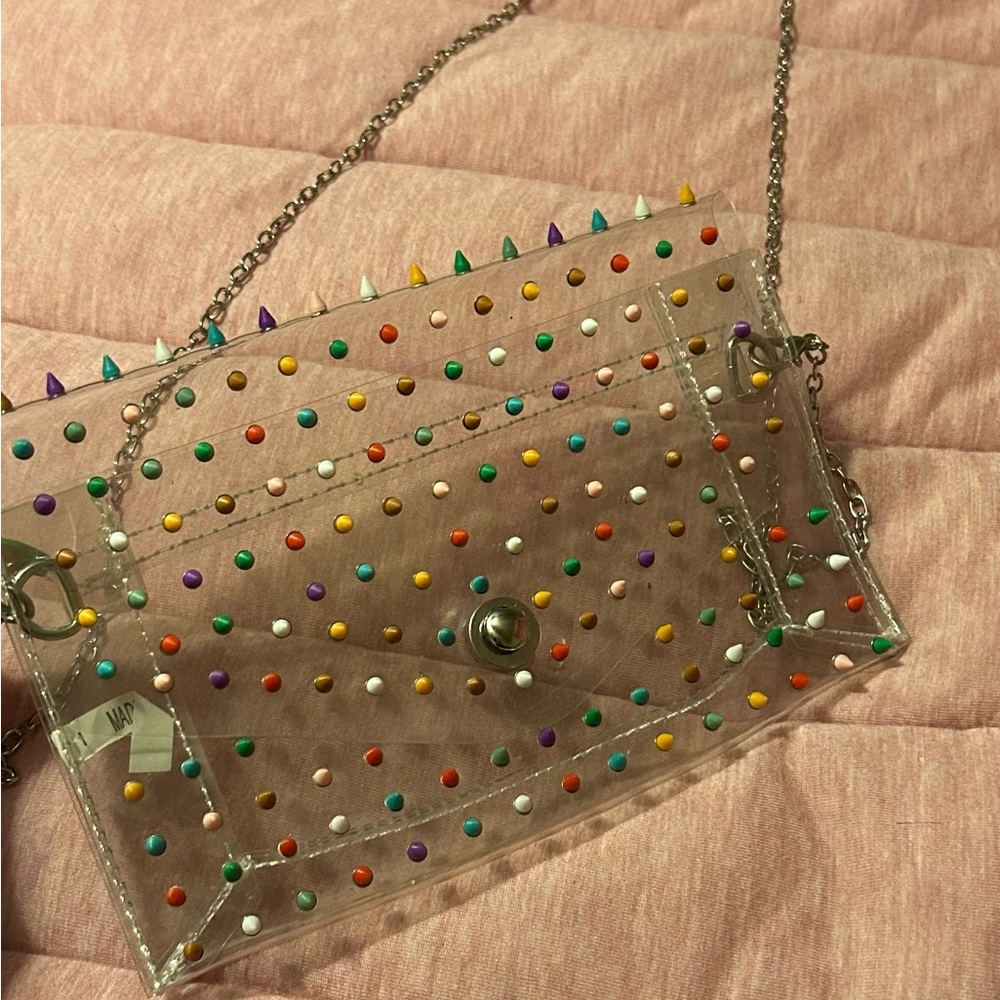 Multi color stud bag